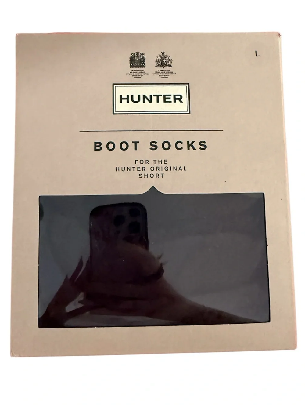 Hunter Boot Socks for The Original Short Boots Cable Socks Black Color, Large